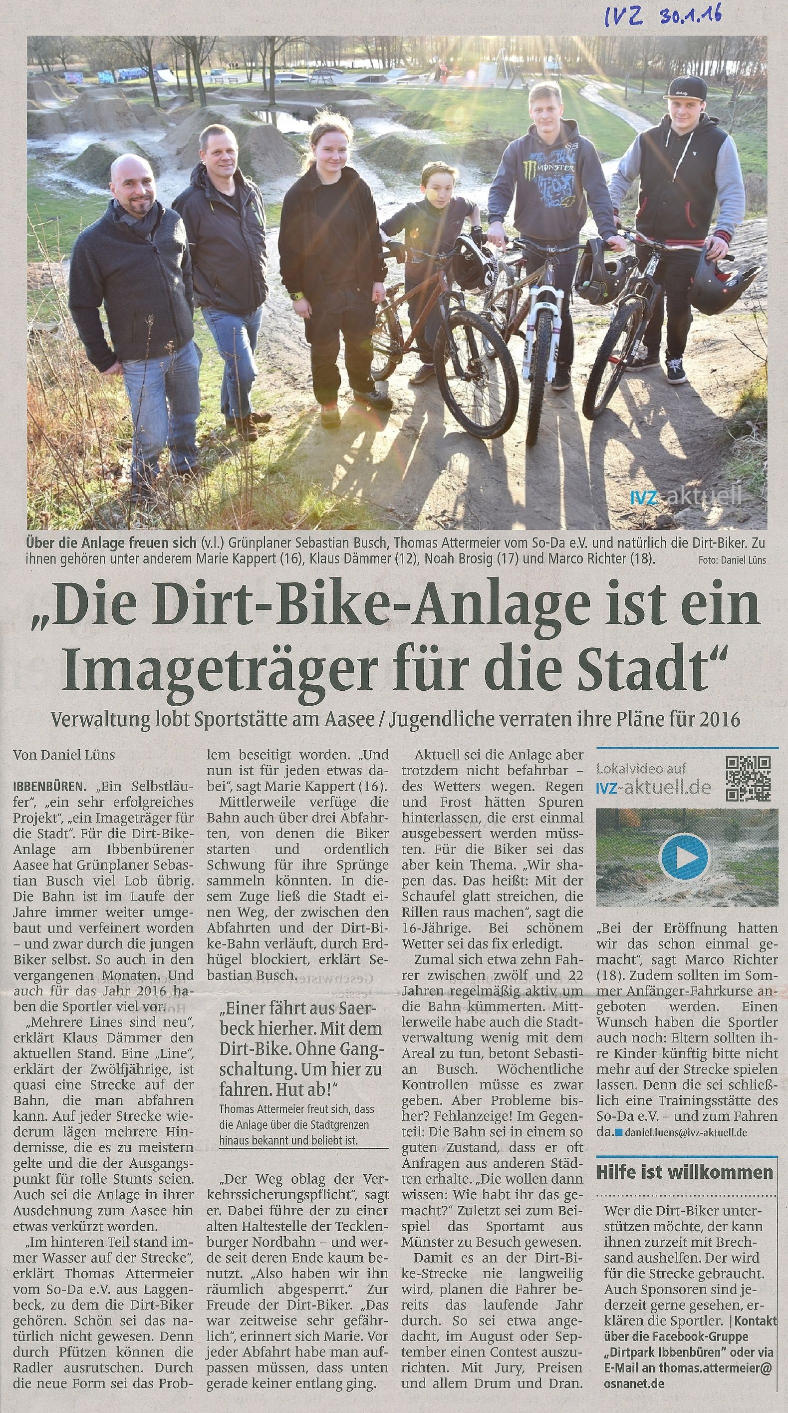 IVZ-Bericht - 30-01-2016 Dirt-Bike Bahn